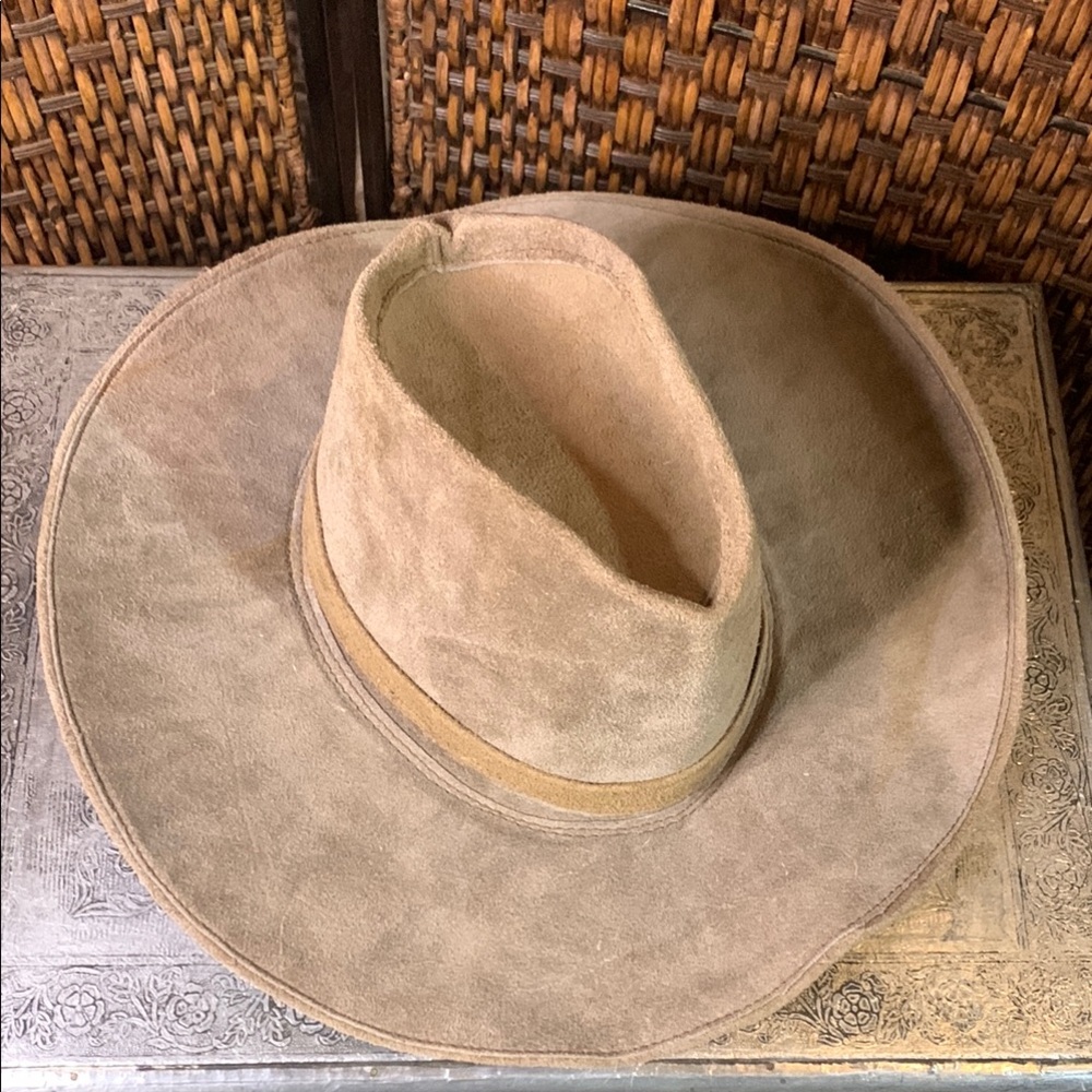 Vintage Suede Leather Hat Size Small